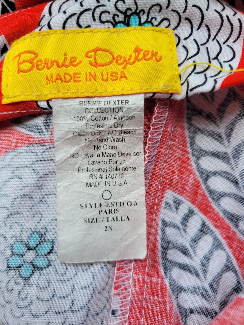 Bernie Dexter Paris Dress In What A Dahlia Print, VGUC, Size 2X - Picture 7 of 8